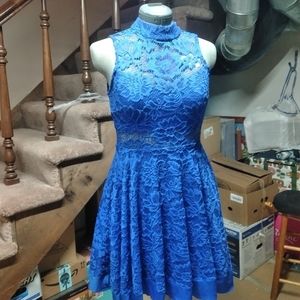 A royal blue short formal dress